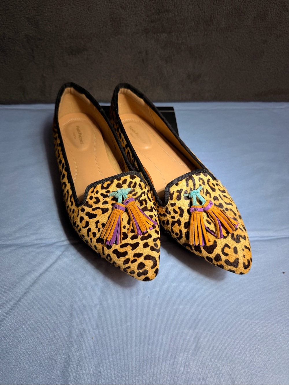 Hush Puppies Leopard Tassel Pointed Flats - Yellow & Black - Picture 5 of 11